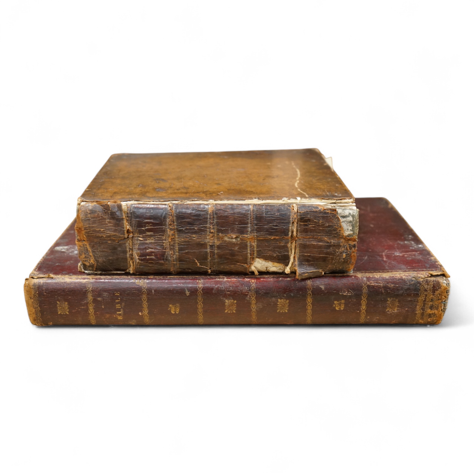 The Holy Bible, or, Divine Treasury ... with the Apocrypha ... and with notes ... contemp. calf (distressed), folio. Kidderminster: printed and published by George Gower, 1804; The Holy Bible, with a Complete Commentary